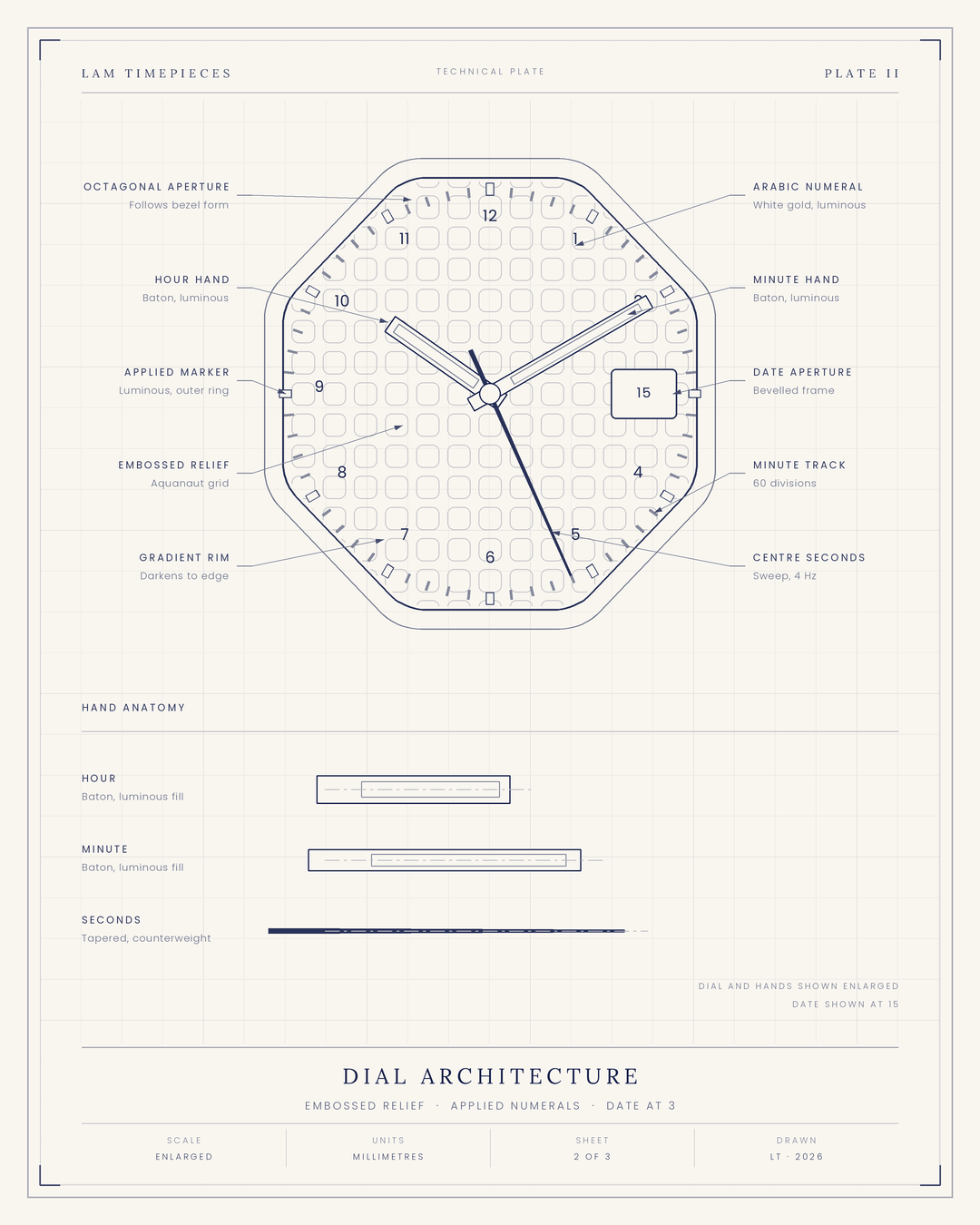 Patek Philippe Aquanaut 5167A — dial architecture